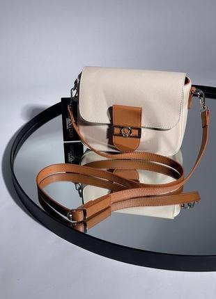 Женская сумка bag cream/brown из экокожи