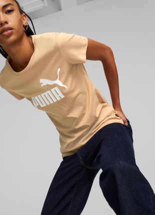 Песочная женская футболка puma essentials logo tee women  нова...