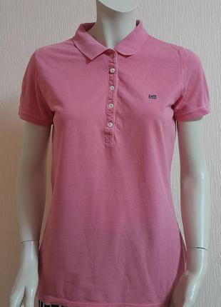 Стильная футболка поло розового цвета napapijri, 💯 оригинал, м...