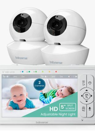 Б\у Видеоняня с двумя камерами Babysense HD S2 умная с белым ш...