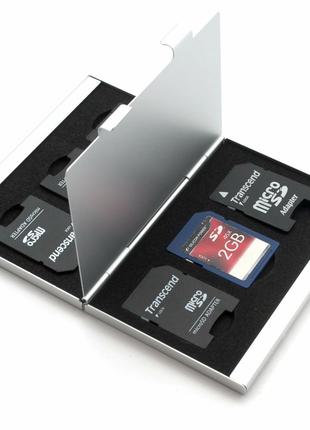Алюмінієвий кейс для 6 карт пам'яті SD