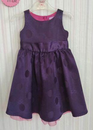 Фиолетовое платье в горох cherokee р. 9-12 мес