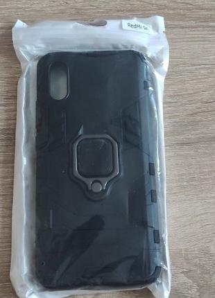Ударопрочный чехол Camshield Ring для Xiaomi Redmi 9A black