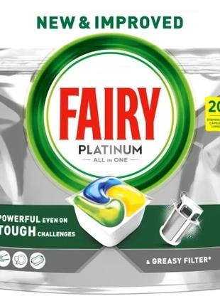 Таблетки для посудомоечных машин Fairy Platinum All in One 20 ...