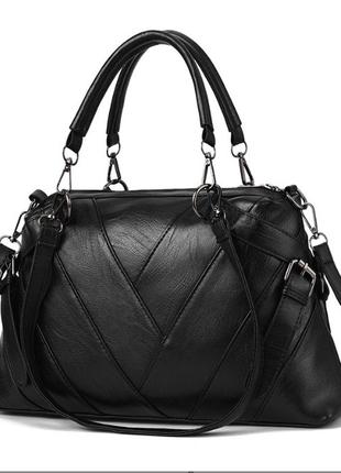 Модная сумка женская через плечо черная качественная модная су...