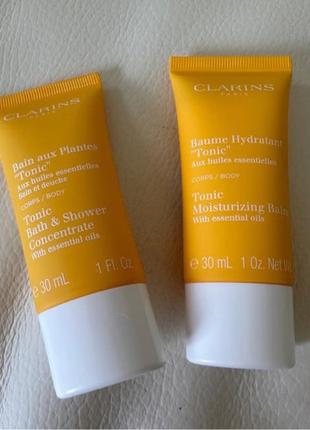 Clarins body bain & baumé tonic набір піна для ванни та масло-бал