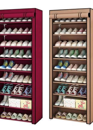 Полка для обуви с чехлом shoe cabinet 9 полок 160x60x30, ткане...