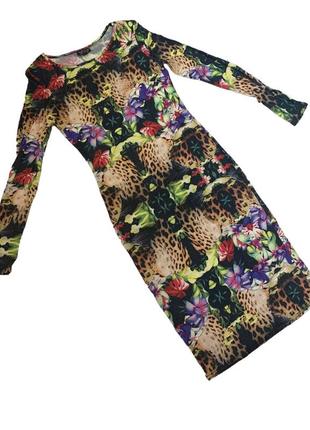 Платье сетка леопардовое тигровое цветочное