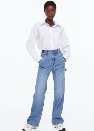 Широкие высокие джинсы h&m