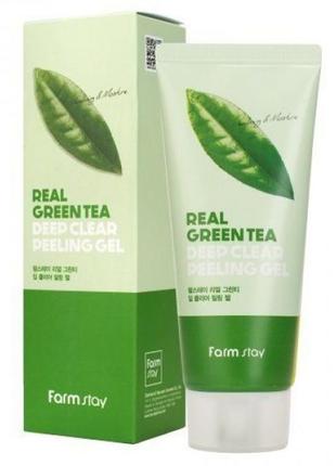 Пилинг-гель с экстактом зеленого чая farmstay green tea real d...