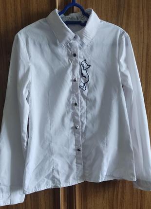 Блуза, рубашка с длинным рукавом на рост 128см