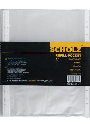 Файл "Scholz" A4 5010 прозорі 40мк (за 100шт)