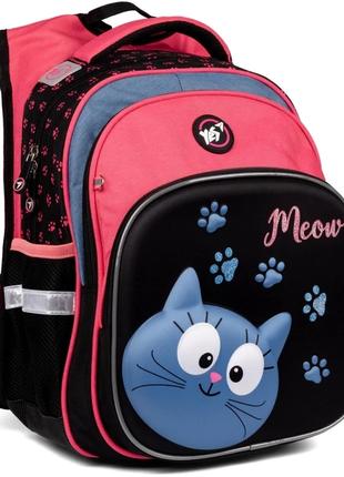 Рюкзак шкільний "YES" 558004 S-58 "Meow", чорний/рожевий