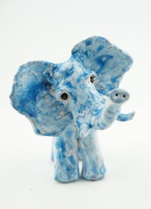 Фігурка слона біло синього слон статуэтка