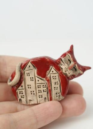 Статуэтка кот и домики figurine кот сувенирный