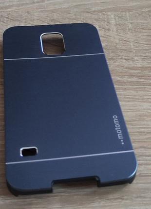 Чехол Motomo Aluminum Case для Samsung Galaxy S5 темно-синий