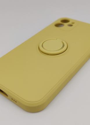 Чехол на iPhone 12 с кольцом-держателем (желтый) арт. 03826