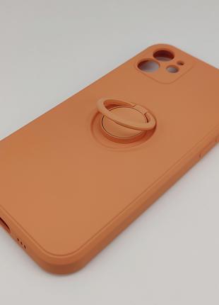 Чехол на iPhone 12 с кольцом-держателем (оранжевый) арт. 03828
