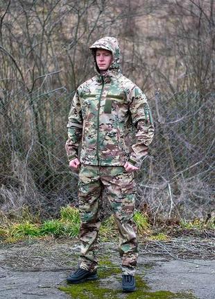 Тактический костюм softshell мультикам армейский военный всу