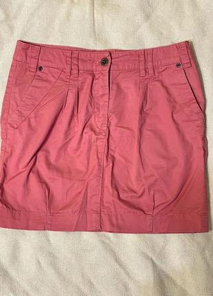 Міні юбка в персиковому кольорі спідниця коротка з кишенями мален