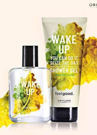 Туалетна вода.  wake up 50 мл гель для душу  wake up 200 мл