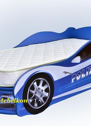 Кровать-машина "Полиция" синяя