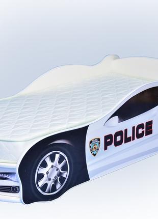 Кровать-машина "Полиция" белая