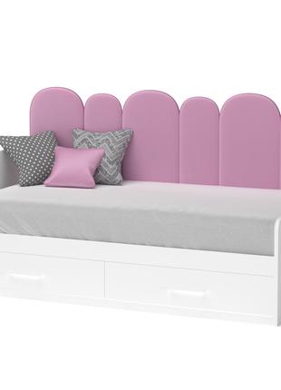 Кровать "Софи" Белая с розовой спинкой