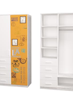 Шкаф Teenstyle с 4 ящиками 1 Оранжевый рисунок
