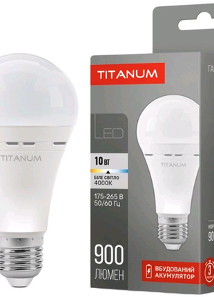 LED лампа аварійного освітлення TITANUM  10W E27 4000K 220V