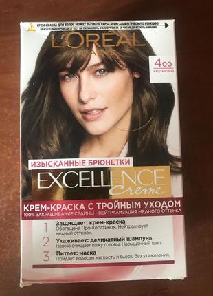 Стойкая крем-краска для волос l'oreal paris excellence creme 4...