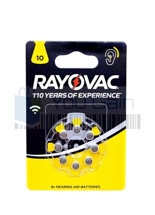 Батарейка для слуховых аппаратов Z10 (PR70) Rayovac (упак.8 шт)