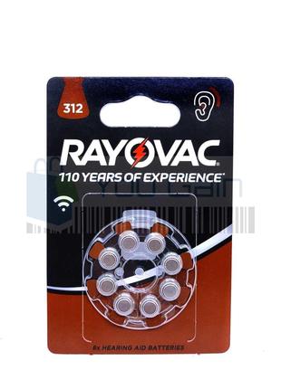 Батарейка для слуховых аппаратов Z312 (PR41) Rayovac (в упак.8...