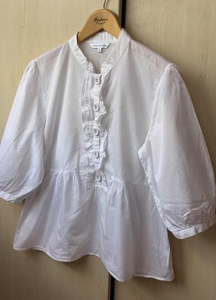 Легкая белоснежная коттоновая блуза от marks &amp; spencer