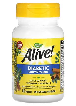 Диабетические мультивитамины, Alive! Diabetic Multivitamin, Na...