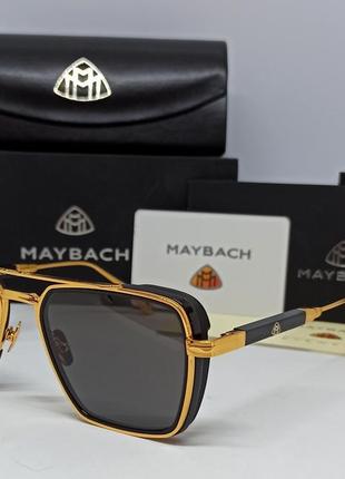 Maybach очки мужские солнцезащитные черные однотонные в золото...
