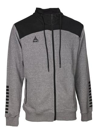 Толстовка SELECT Oxford zip hoodie (880) серо/черный, L, L