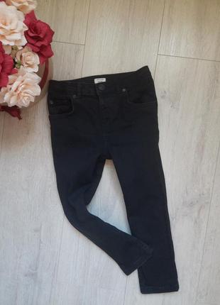 🏷river island 3,4 года черные джинсы детская одежда узкая
