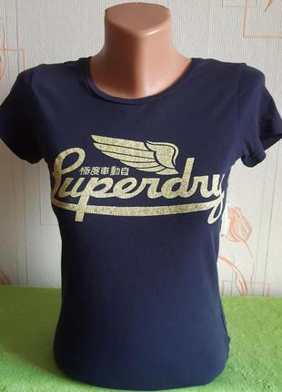 Стильная футболка темно-синего цвета superdry made in turkey, ...