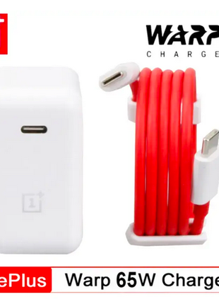 Зарядний пристрій + кабель Warp Charge Type-C 65W Power Adapter O