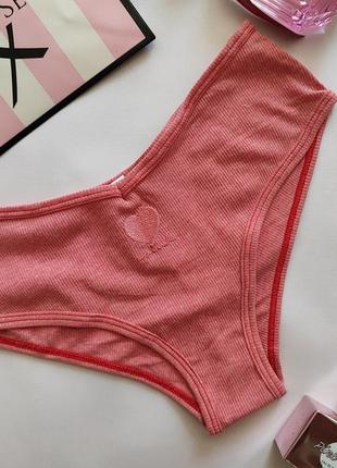 Трусики бавовняні в рубчик оригінал pink victoria's secret