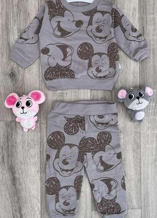Комплект (свитшот + штанишки) murat baby mickey mouse 92 см серый