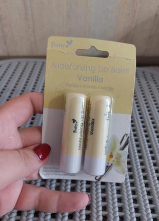 Бальзам для губ pretty moisturising lip balm vanilla ваніль, 2...