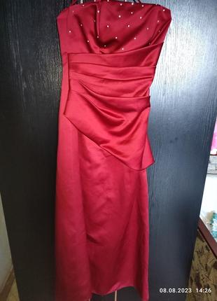 Вечернее платье красная р с м