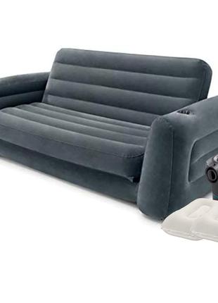 Надувний диван Intex 66552-4, 203 х 224 х 66 см, з електричним...