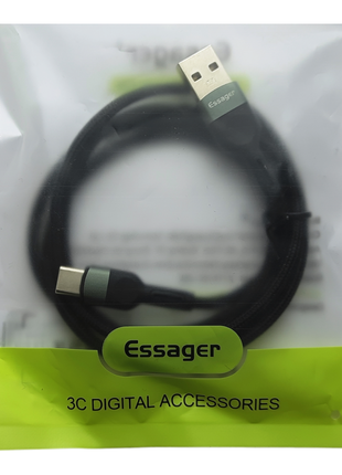 Кабель Essager USB-Type C для телефона 1м Быстрая зарядка QC 3.0