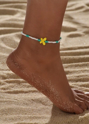 Браслет на ногу, лето, пляж, симпатичные браслеты с цветком
