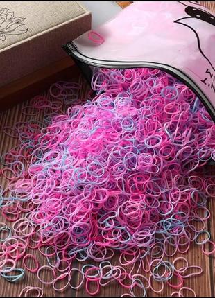 Резинки для волос маленькие розовые силиконовые резинки