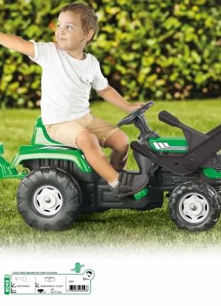 Детский педальный трактор-экскаватор с прицепом и ковшом 8048 ...