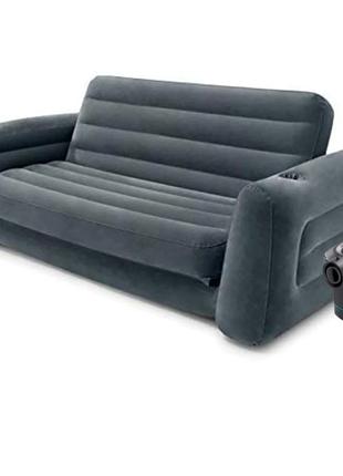 Надувний диван Intex 66552 - 3, 203 х 224 х 66 см. Флокований ...